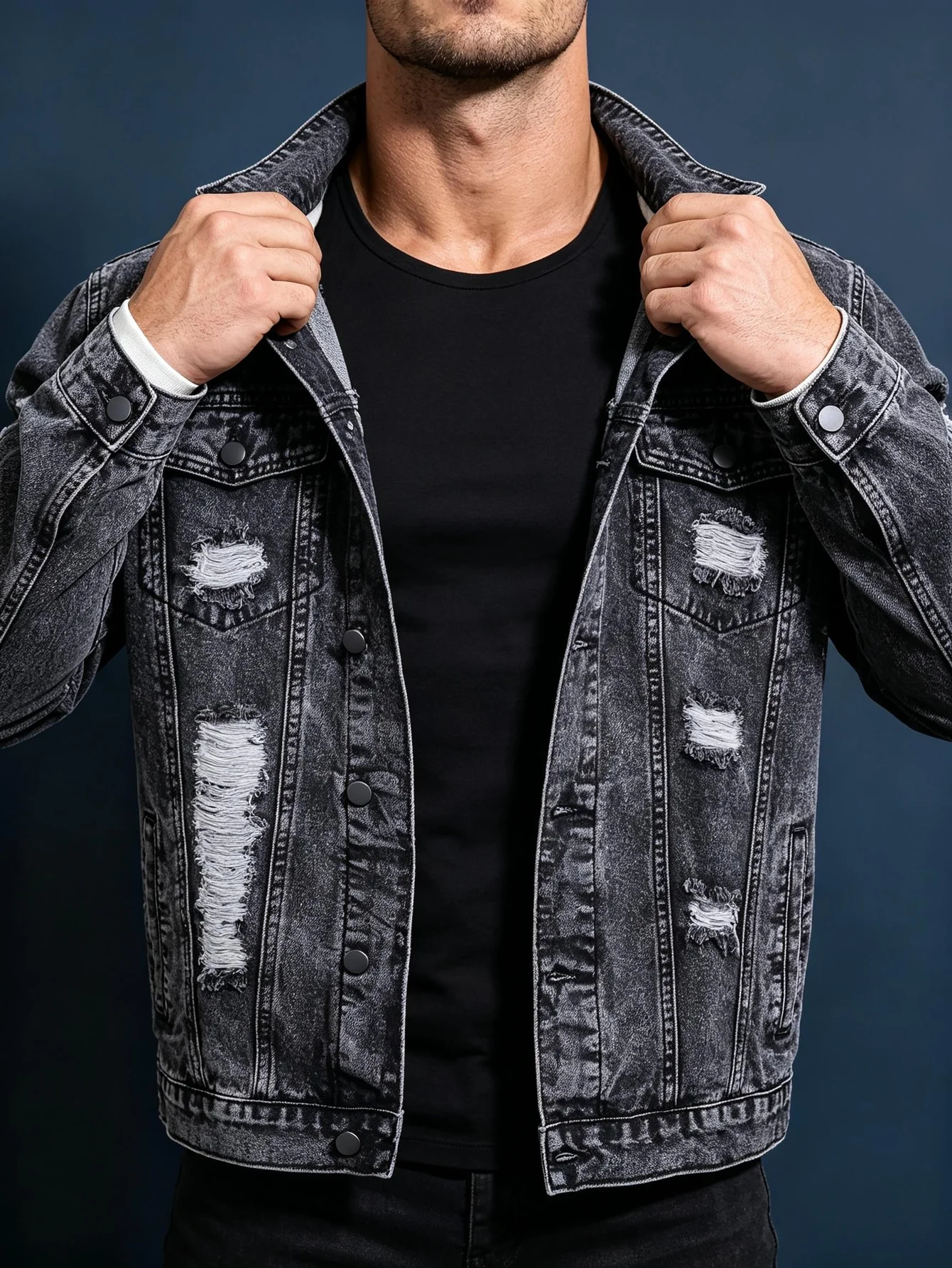 Men's Fashion Outerwear Y2K Denim Jacket American Street Style Button Down Jean Coat Sweet Present for Lover Husband