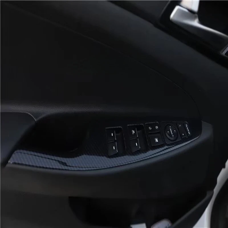 LHD RHD For For Hyundai Tucson 2015-2020 ABS Carbonfiber window rise switch cover glass control panle cover interior accessories