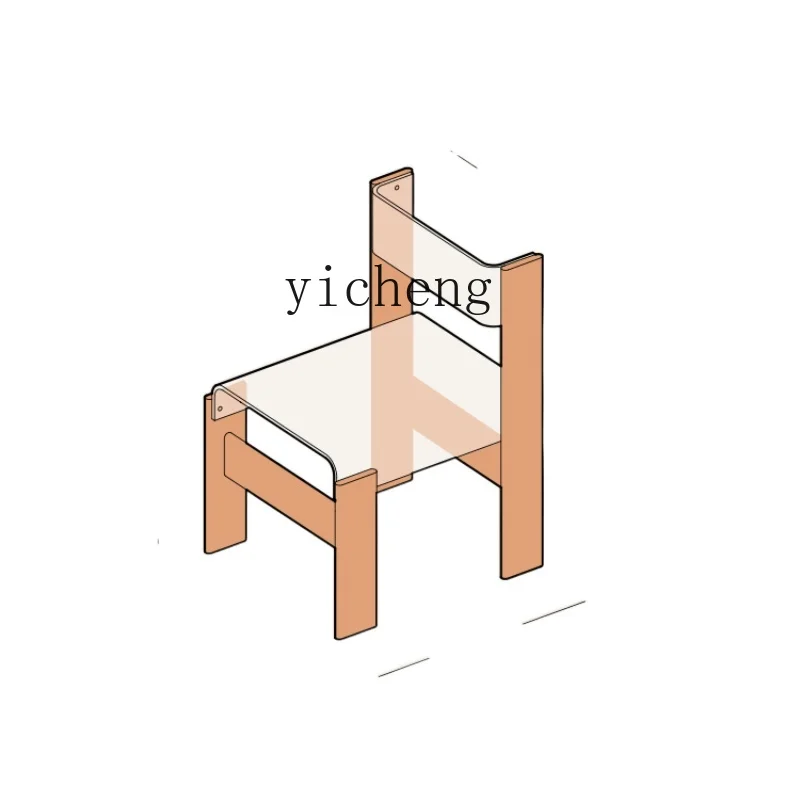 CZ Solid Wood Acrylic Dining Table and Chair Designer Chair Middle-Ancient Tea Chair