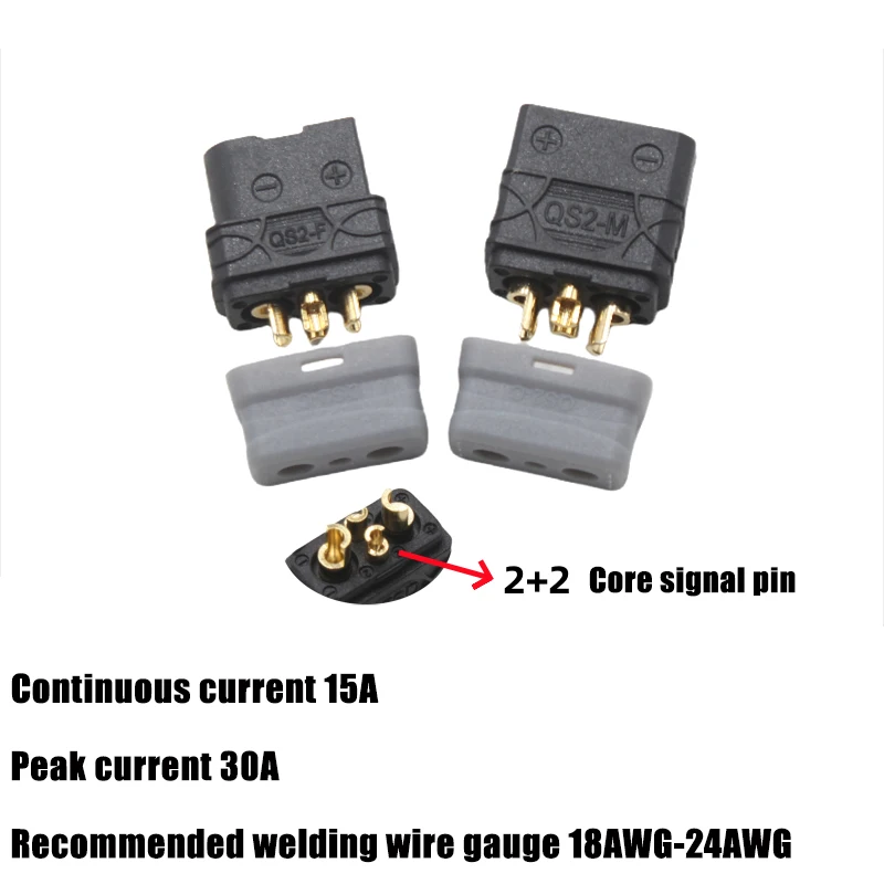 New Energy Batteries QS2 Robots  2P Connector for Toys DronesMale and Female  Ships Model Aircraft Intelligent  Signal Pin Plug