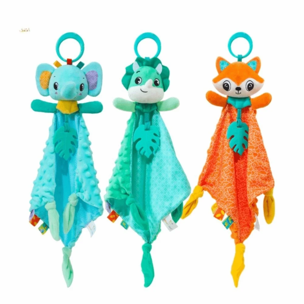 Baby Gifts Soft Security Blanket Cartoon Animal Ringing Bell Baby Comforter Spiral Hanging Mobile Tags Baby Rattle Infant