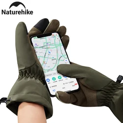 Naturehike-guantes de invierno para hombre y mujer, manoplas cálidas de dedos completos, impermeables, para ciclismo, esquí al aire libre, pantalla táctil, de algodón