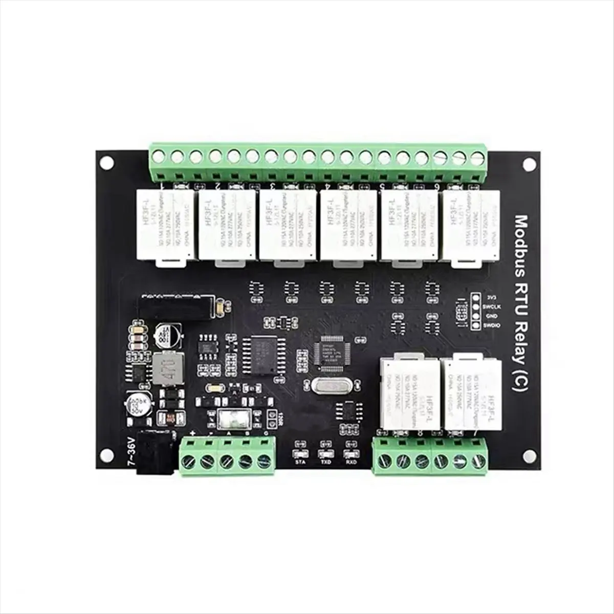 DIN-Rail 8-Channel Relay Module RS485 Magnetic Retention Relay Modbus RTU Protocol Multiple Isolation Protection Circuit