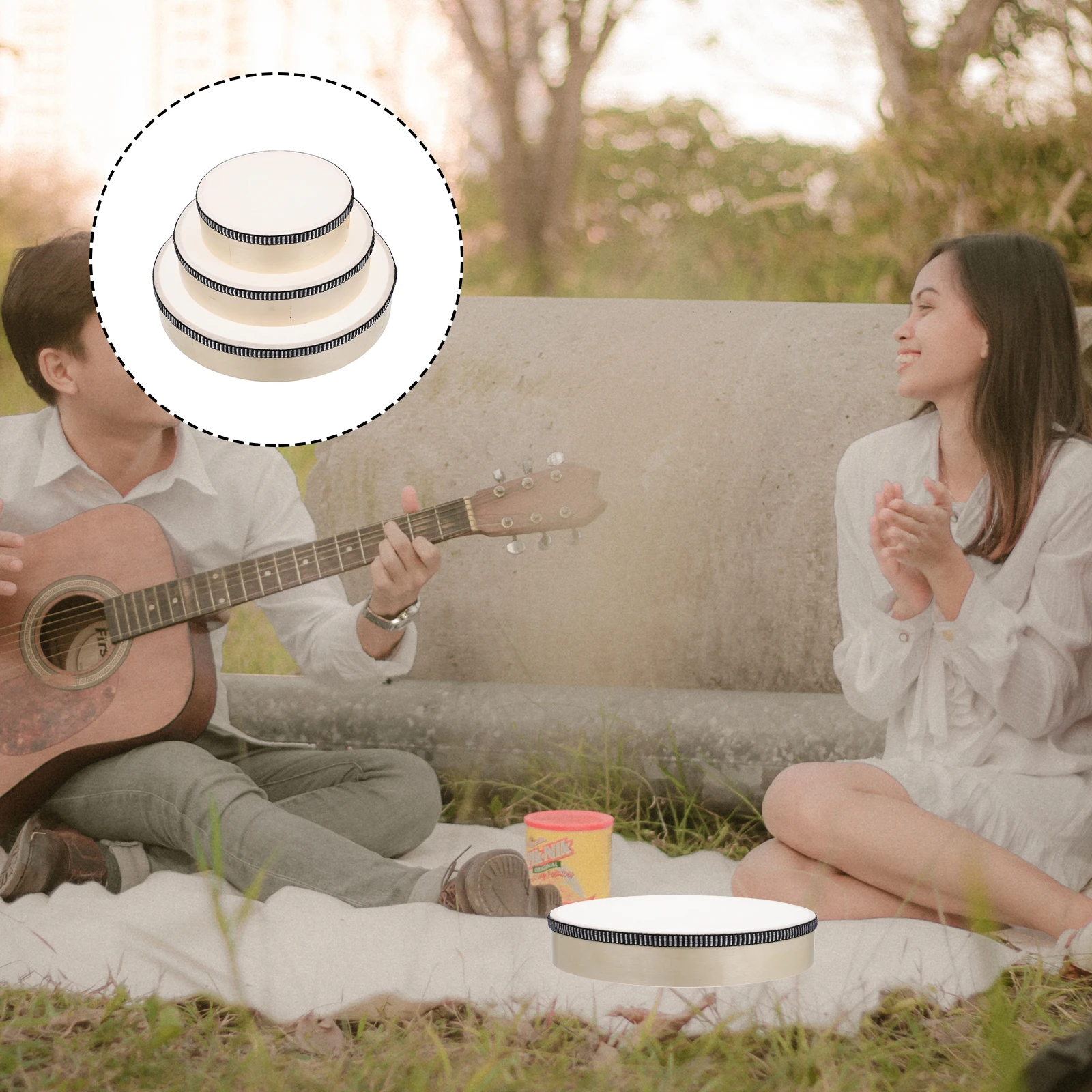 

3 Pcs Tambourine Hand Held Kids Musical Instruments Percussion Baby Puzzle Handheld