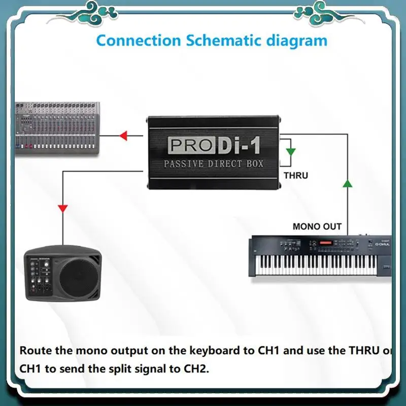 Easy To Use Single Channel Passive DI-Box With XLR TRS Interfaces Direct Injection Audio Box Balanced & Unbalance Signal Convert