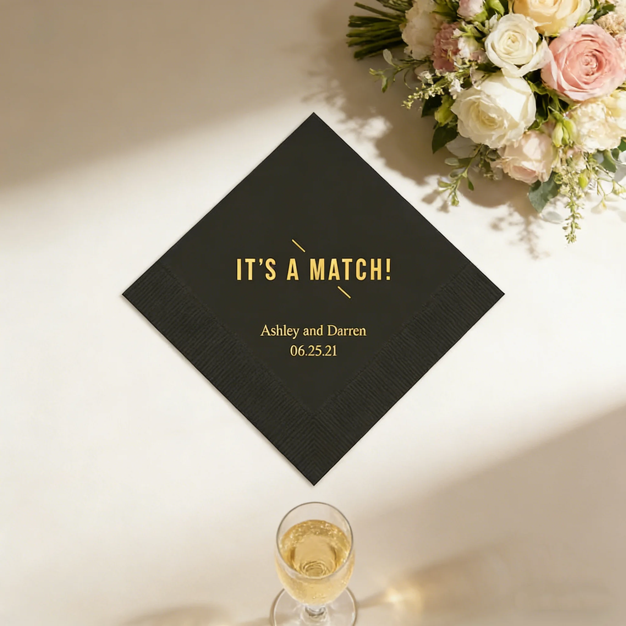 

50 шт. салфеток с индивидуальным дизайном, персонализированные салфетки для свадьбы, помолвки, бара, коктейль-вечеринки, украшение стола