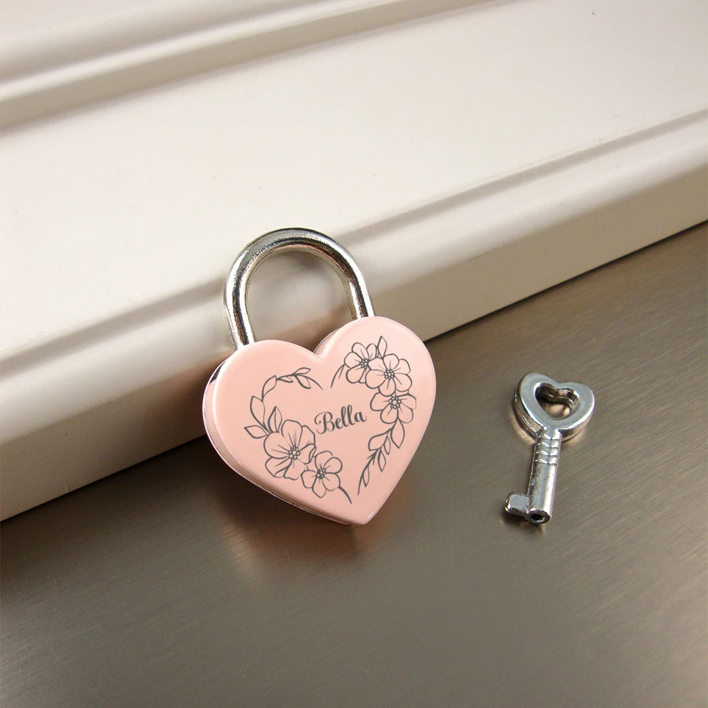 1PC Excellent flowers Customized Text Luggage Hardware Locks Customizable Name For Jewelry Box Small Wooden Box