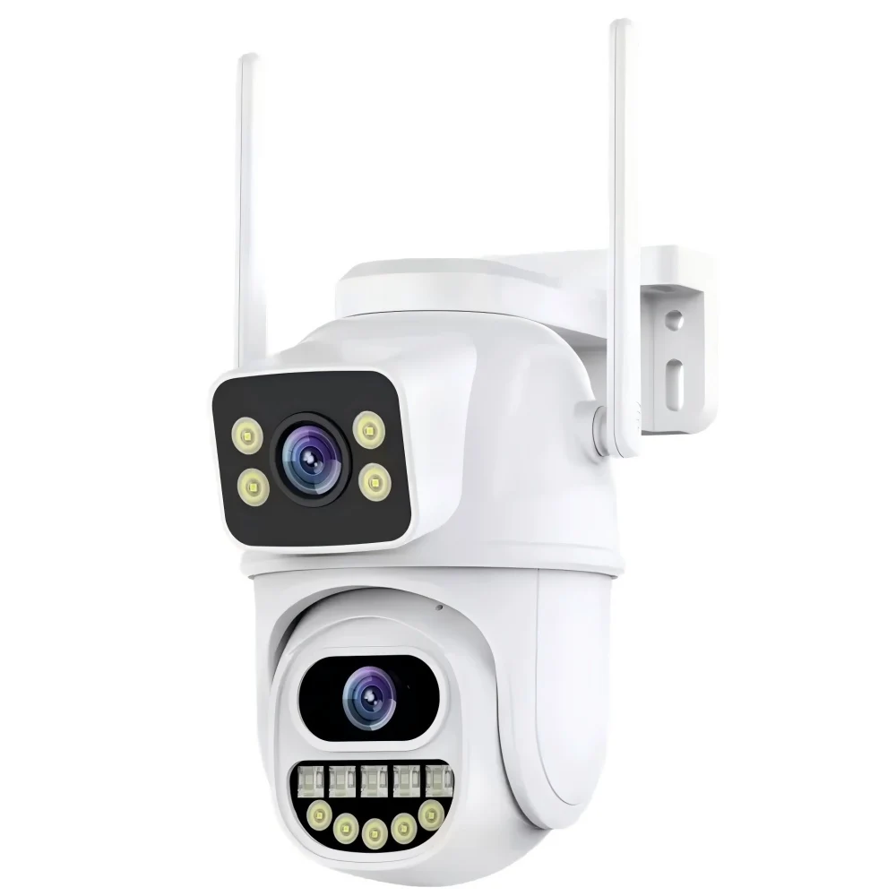 

Беспроводная уличная PTZ-камера 4K с Wi-Fi, 8 МП, двумя объективами, HD, ИИ-детектором человека, автослежением, двойным экраном, ночным видением до 30 м