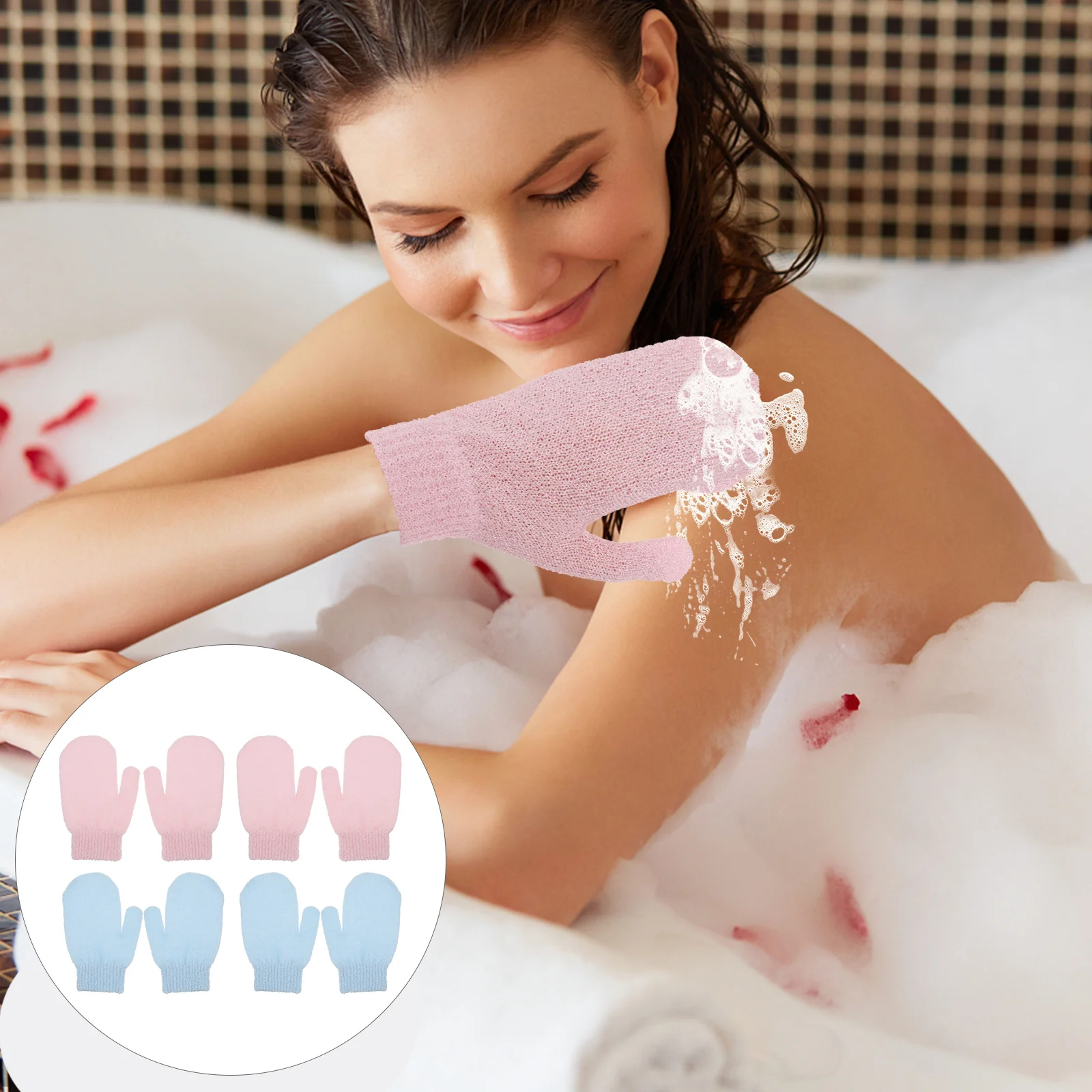 

8Pcs Bath Skin Cleaning Gloves Thickened Exfoliating Bath Mittens Body Scrubber Shower Glove Skin Cleaning Mitten