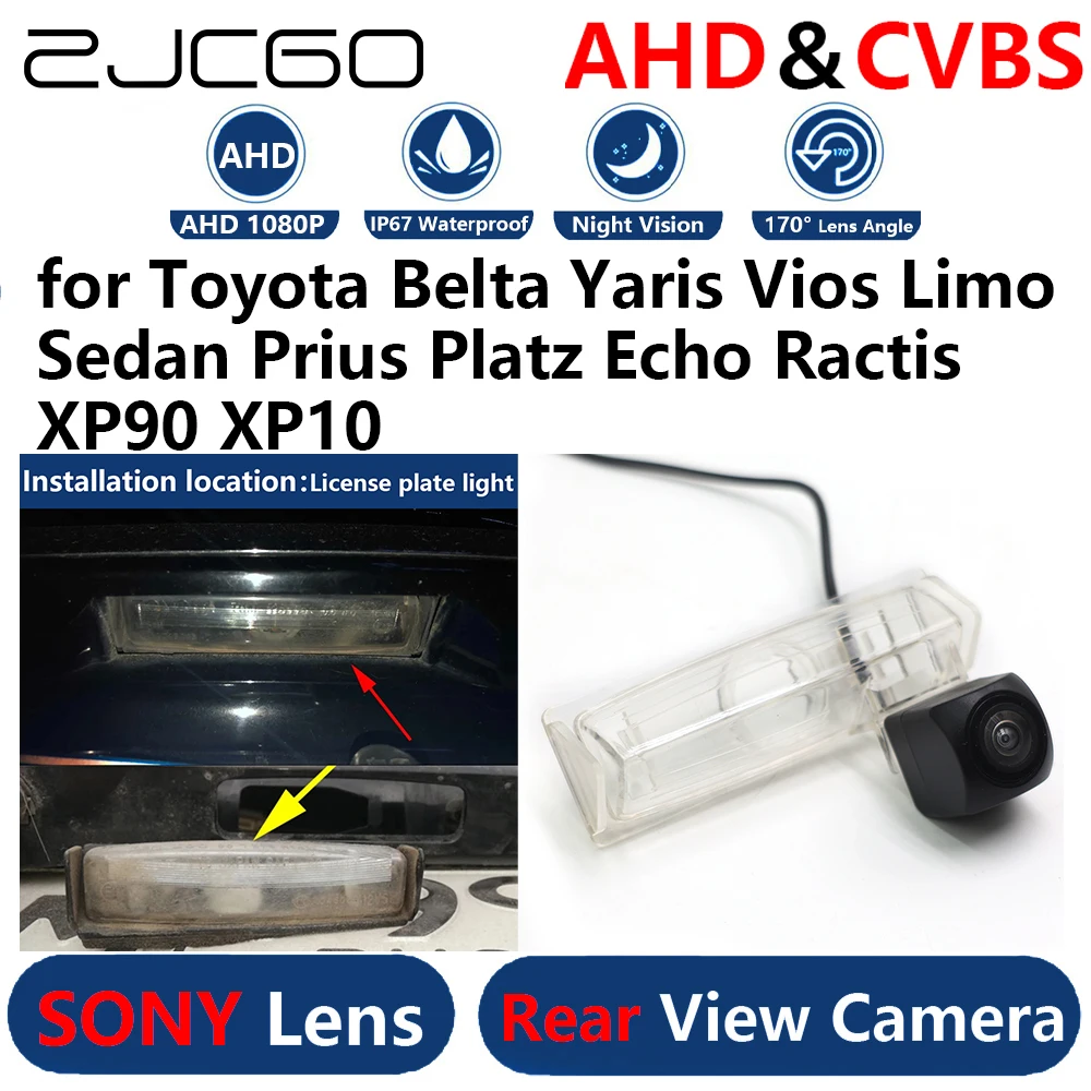 

AHD 1080P Parking Backup Reverse Reversing Rear view Camera for Toyota Belta Yaris Vios Limo Sedan Prius Platz Echo Ractis XP90