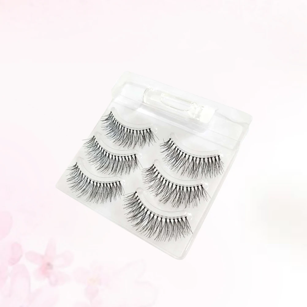 

3 Pair Magnetic Fake Eyelashes Natural Long Dense for Daily Makeup Parties Self Adhesive Clusters Human Hair Easy to Use Remove