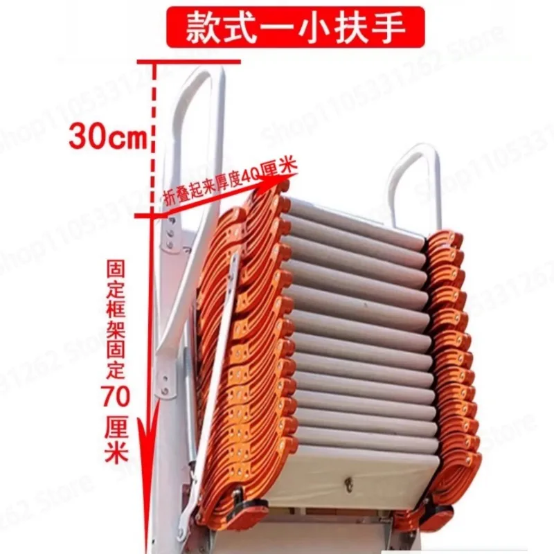 Attic Telescopic Ladder Foldable Loft Stairs Heavy Duty Wall Mounted Retractable Fire Escape Ladder for Home Villa