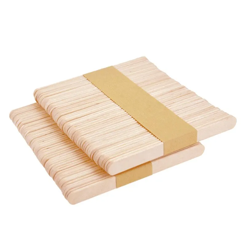 50pcs Natural Wooden Ice Cream Popsicle Sticks Wood Stick Ice Cream Spoon Hand Art Ice Cream Ice Cube Lollipop Cake Tools