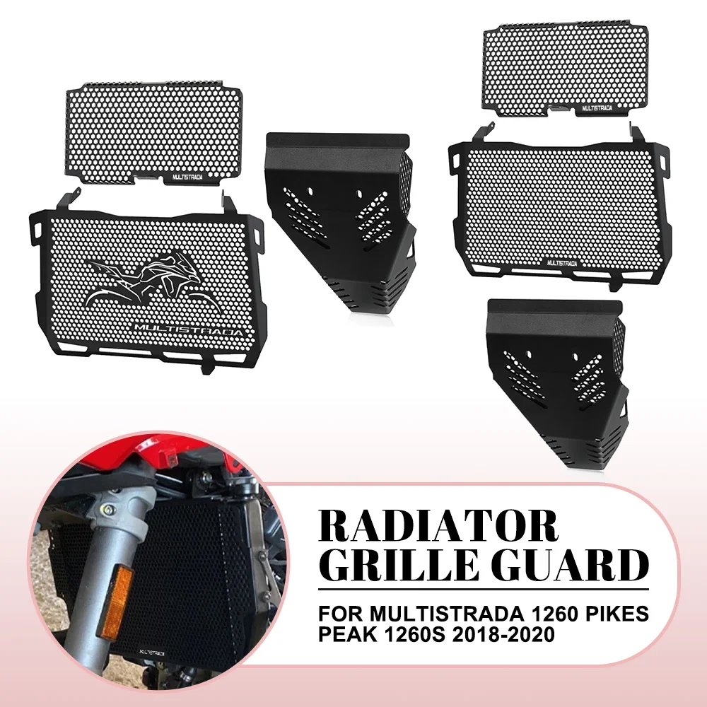 

Radiator Guard Tank Grill Shield Engine Cooler Bezel Protector Mesh Cover For Ducati Multistrada 1260 Pikes Peak 1260S 2018-2020