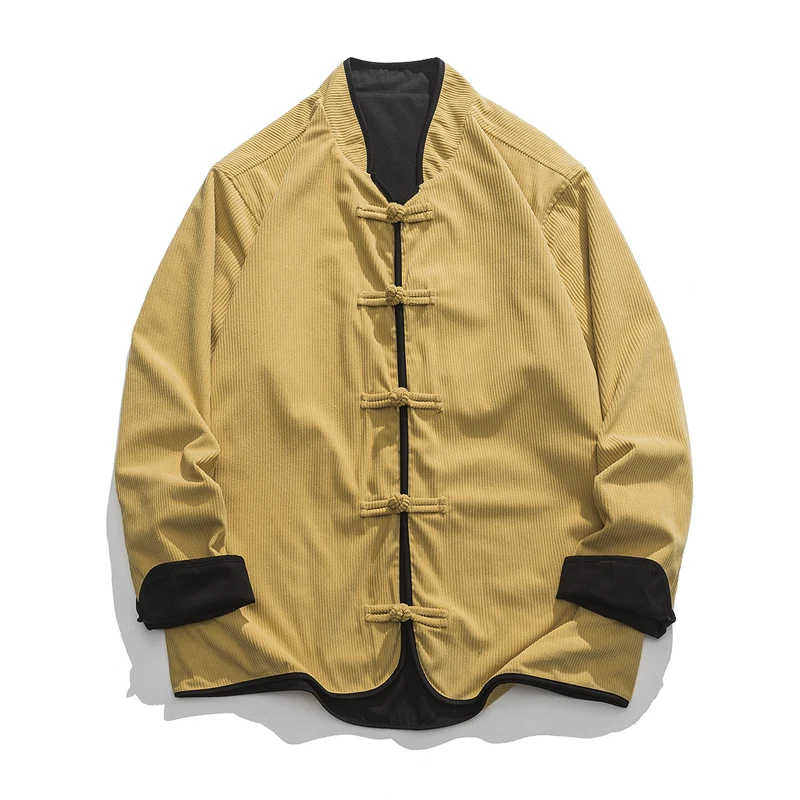 

Chinese Traditional Dress Plus Size Jacket for Men Clothing Spring Autumn Vintage Tai Chi Kung Fu Coat Both Sides Can Be Worn