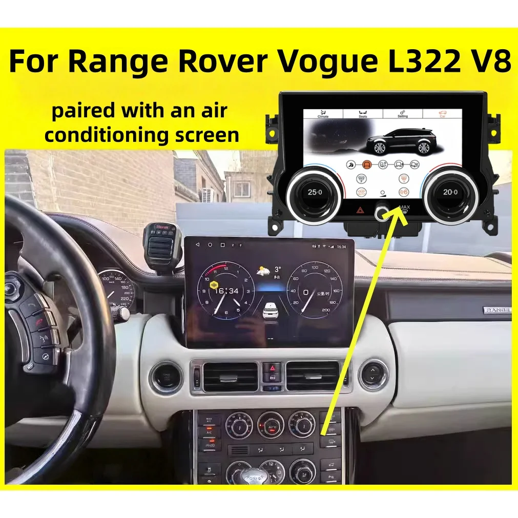 

13.3inch Android 13 Car radio AC Panel For Range Rover Vogue L322 V8 2002-2012 multimedia player Climate Screen wireless carplay