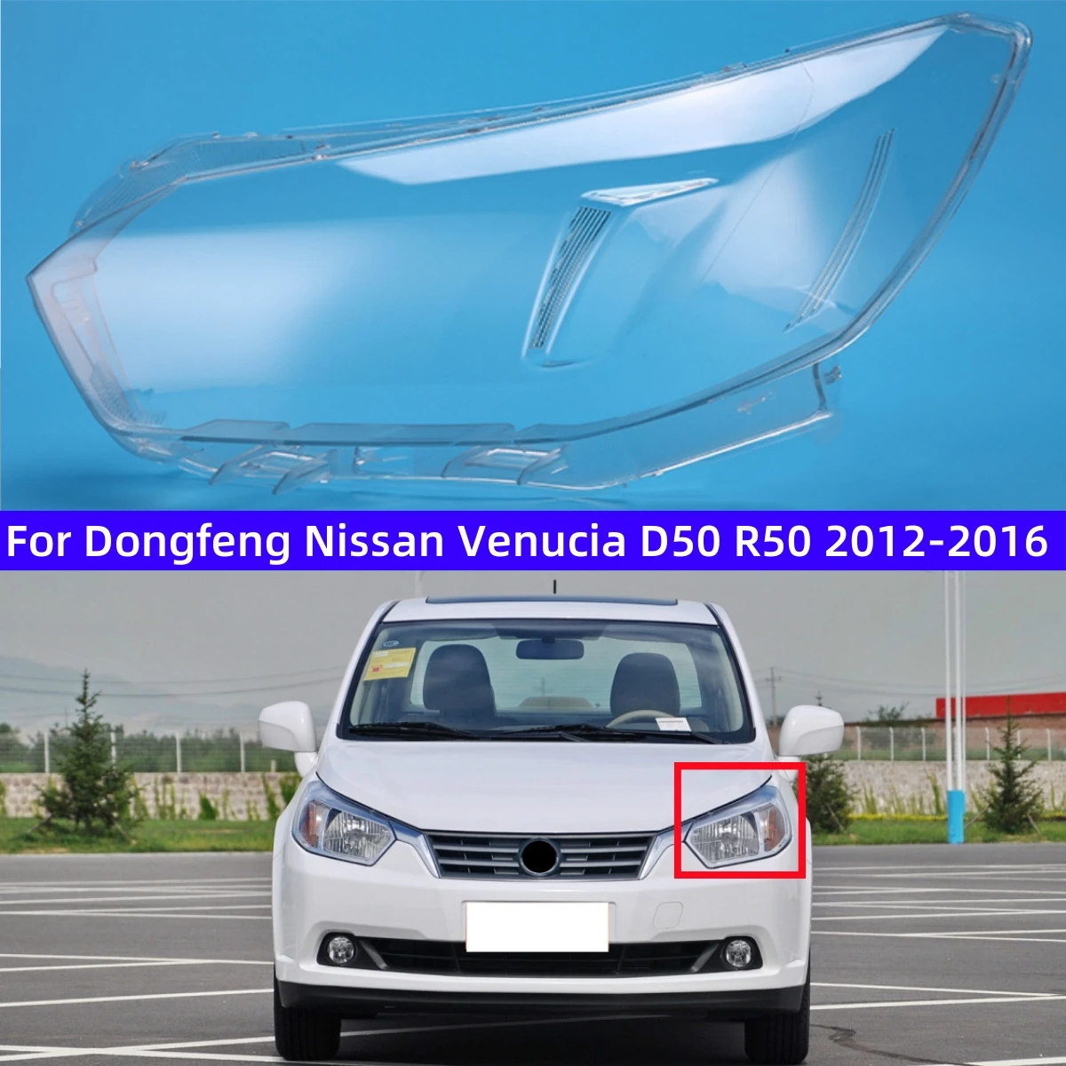 

For Dongfeng Nissan Venucia D50 R50 2012 2013 2014 2015 2016 Car Articles Front Lamp Glass Replace The Original Lens