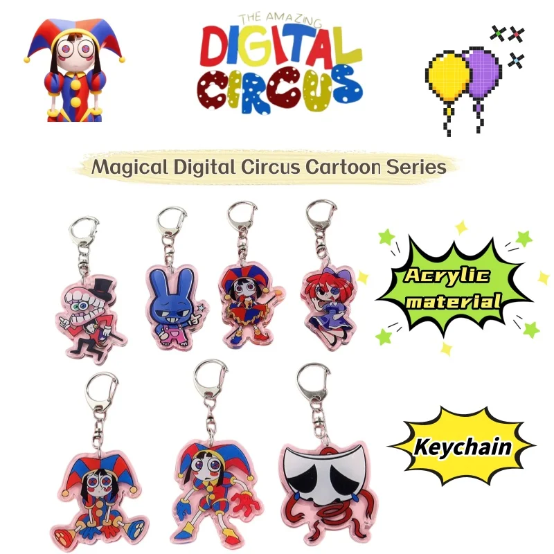 Magical Number Circus Cartoon Series Acrylic Keychain Pendant Anime Cartoon Personalized Bag Charm Backpack Decoration Gift