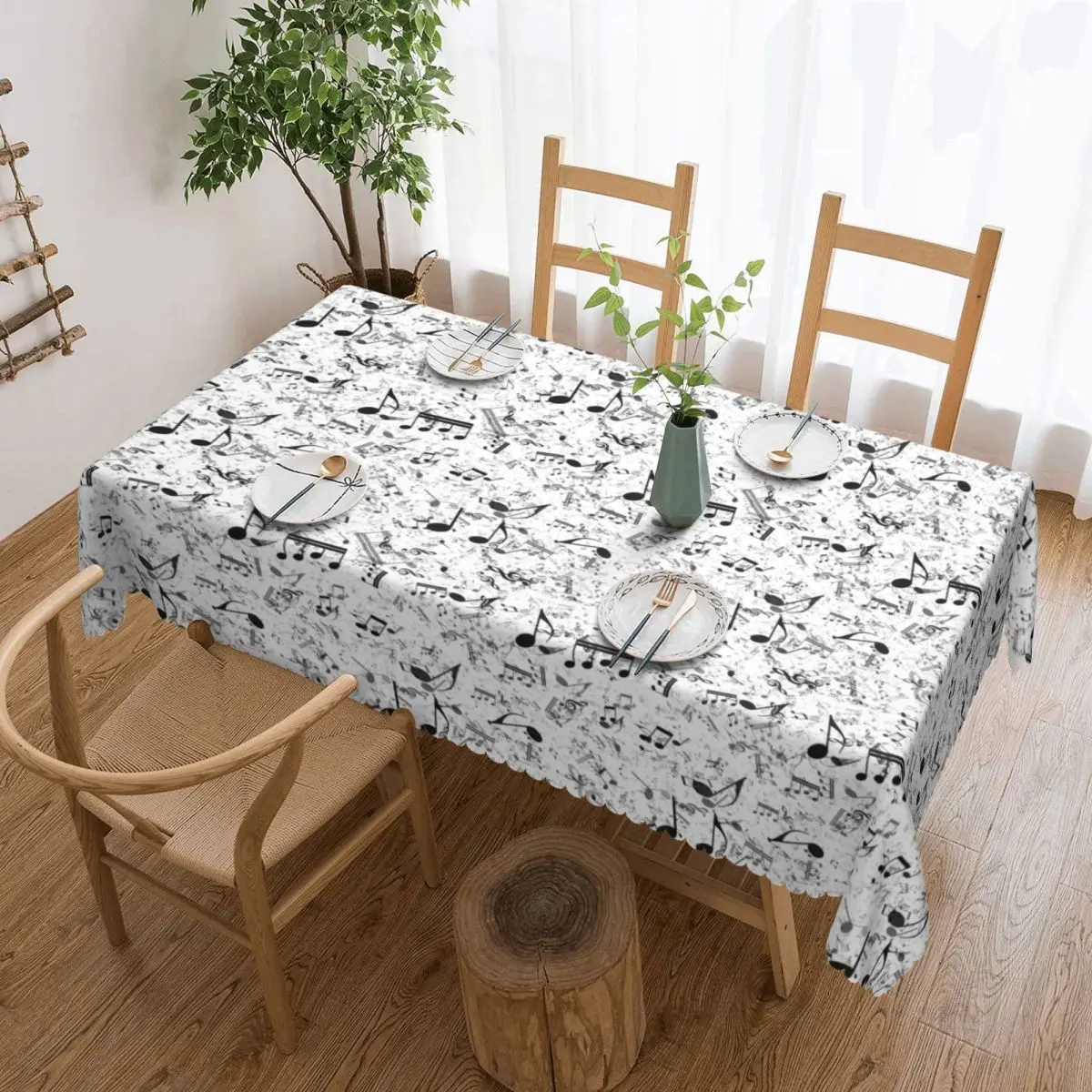 Bass Music Notes Tablecloth Restaurant Kitchen Rectangular Tablecloth Festival Party Decorations Tablecloth Dining Table Cover