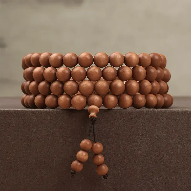 

Natural Sandalwood Bracelet Old Material Sinking Grade 108 Men's and Women's Cultural Play Buddha Beads Sandalwood Prayer Beads