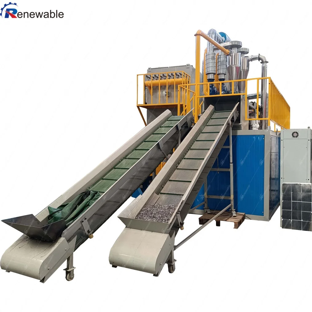 Large Capacity Complete Set Double Glass Panel Recycler Polycrystalline Silicon PV Sorting Machinery