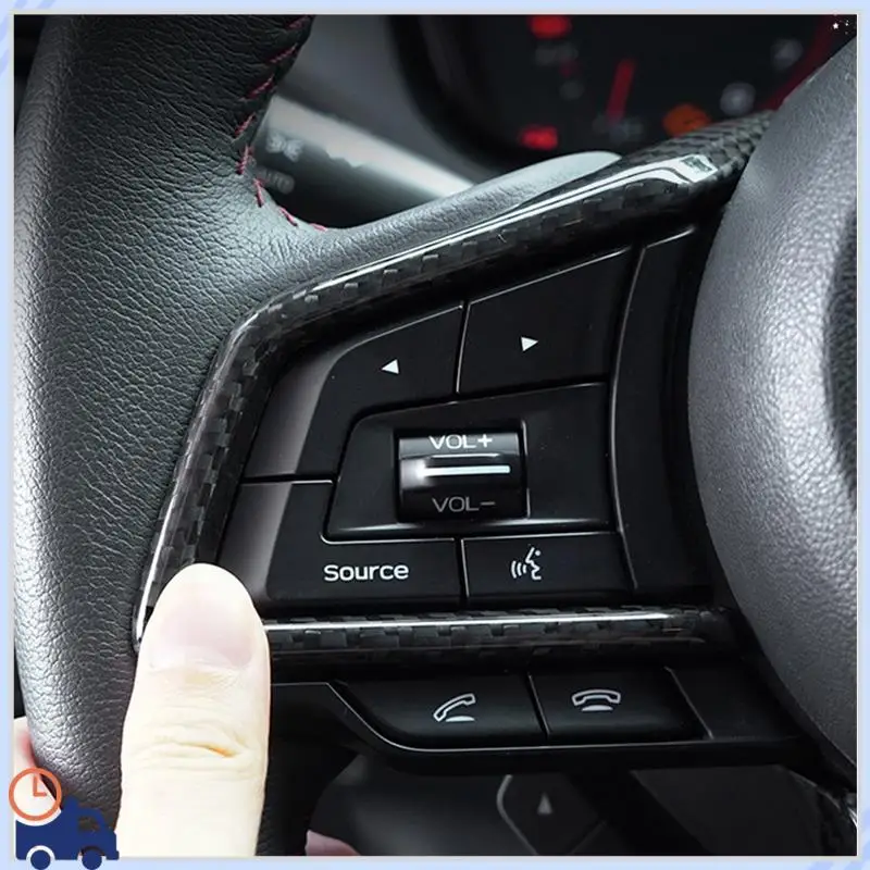 

Durable Real Hard Carbon Fiber Car Steering Wheel Button Frame Sticker Interior Trim Cover For Subaru WRX/ WRX STI 2022 2023 Acc