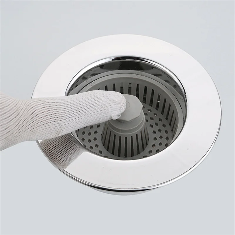 Lavello con filtro da cucina 3 in 1 Pop-Up ABS filtro per lavello in acciaio inossidabile cestello di scarico blocco di arresto tappo a prova di perdite con nucleo rimbalzante