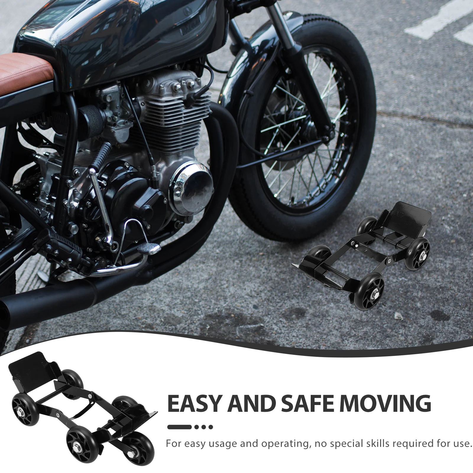 

Motorcycle Flat Tire Mover Heavy Duty Metal Plastic Construction Easy Emergency Relocation Tool for Electric Tricycles