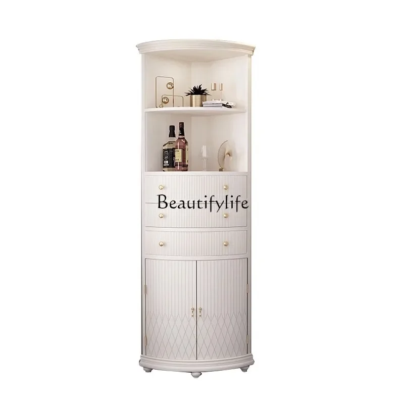 

ld14 Light luxury corner cabinet corner locker living room bedroom white storage cabinet