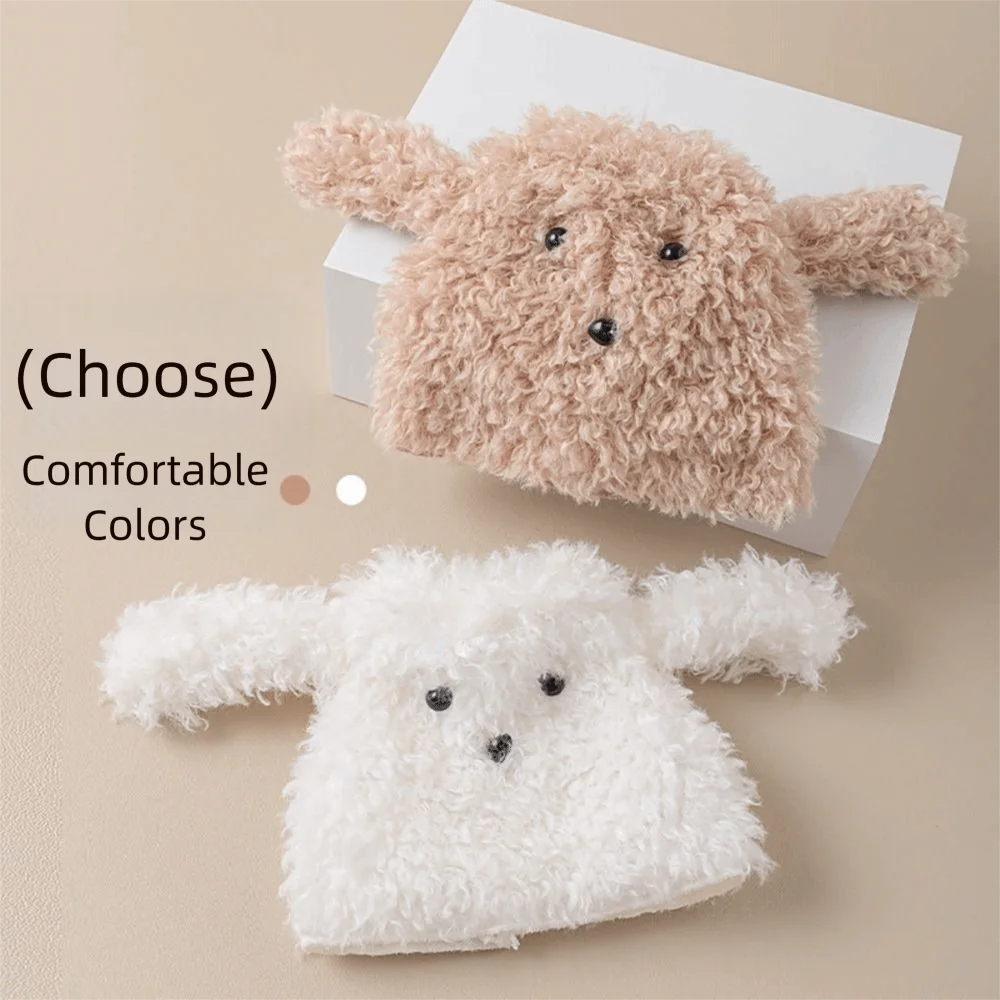 1 Pasang Penghangat Kaki Anjing Kartun Kawaii Putih Kopi Penutup Pergelangan Kaki Penghangat Tebal Aksesoris Gadis JK Musim Gugur dan Musim Dingin