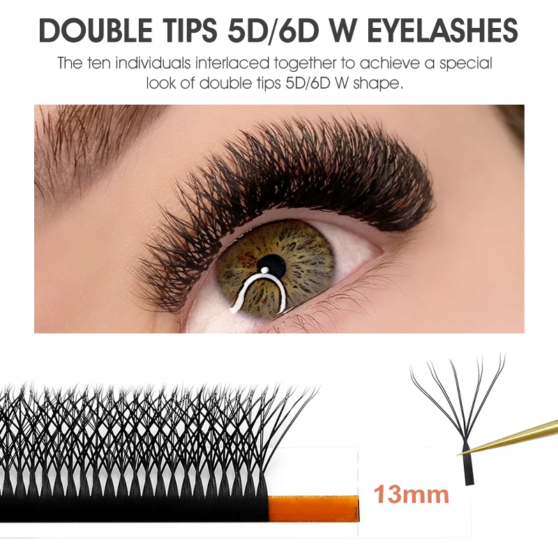 NATUHANA 3D 4D 5D 6D WW Shaped Eyelash extensions 0.07mm C D L LU Curl Premade Fans Faux Mink Volume Lashes Korean Make Up Tool