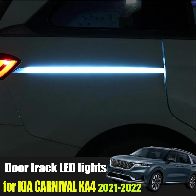 For Kia Carnival Sedona KA4 Door Track Lamp LED Decoration Retrofit Running Water Lamp Middle Door Track Lamp Strip