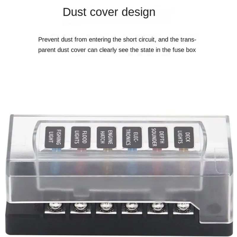 A60E-For Marine Boat For SUV LED Warning Light 12 Way Fuse Box Holder 30A Max