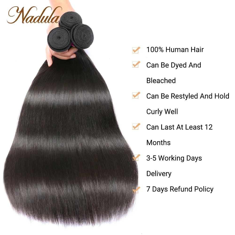 Nadula مستقيم الشعر 3 قطعة/الوحدة البرازيلي ينسج الشعر 8-30 بوصة 100% شعر مستعار بشري اللون الطبيعي ريمي الشعر حزمة صفقات #4