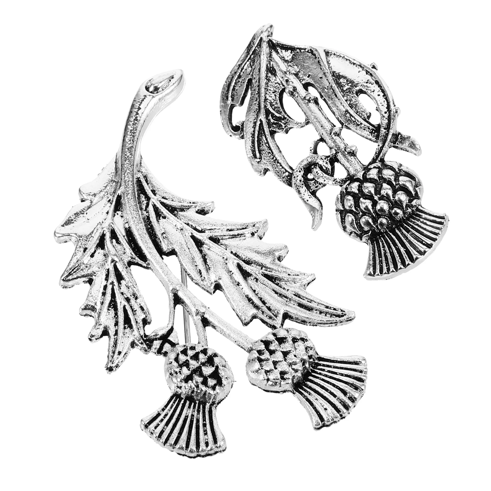 2 Pcs Thistle Brooch Costume Jewelry Brooches and Pins for Women Fashion Badge Vintage Wedding Hats Bouquet