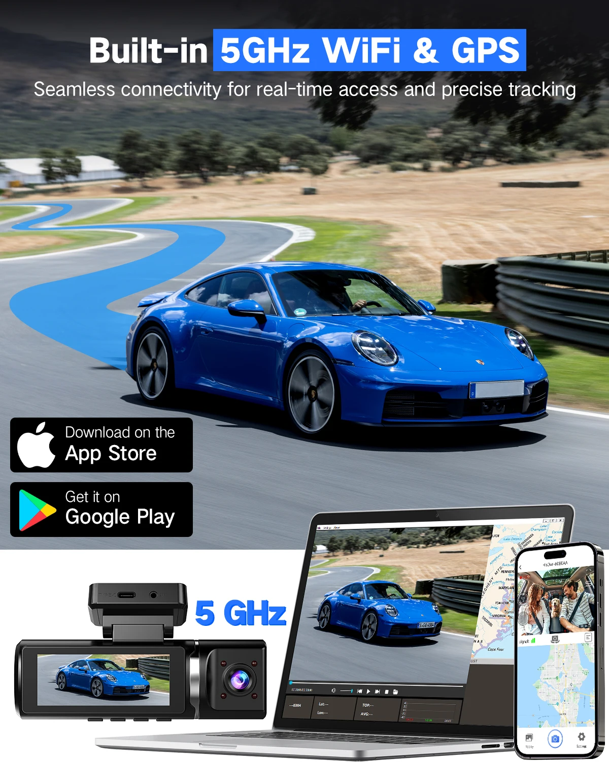 كاميرا TLCRETE للرؤية الليلية الأمامية واي فاي داش كام لكل أوتوماتيكية 170 للسيارات 4k 4g مع تتبع مباشر Gku 3 قنوات Para Coche Camera Dash Ca #5