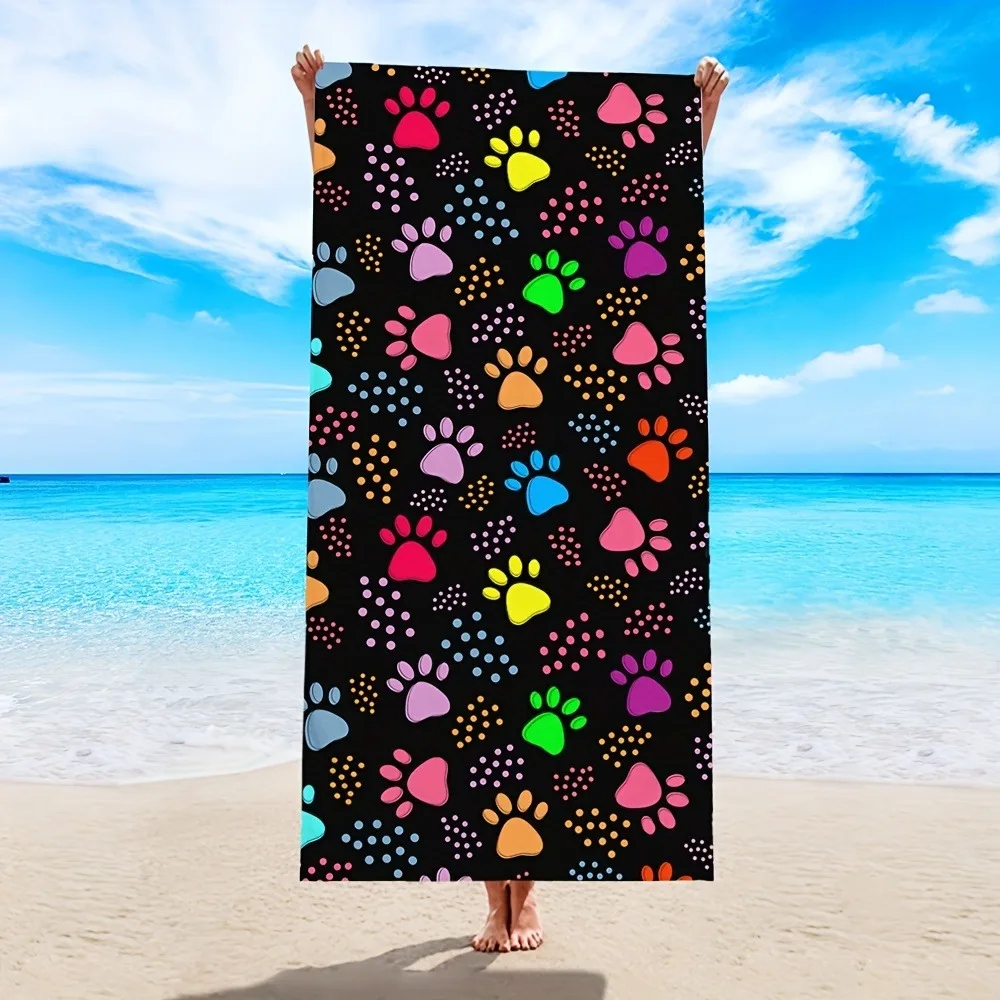 Toalla de playa colorida con estampado de patas: ¡Tu accesorio ideal para la playa de verano! Adecuado para toallas, toallas de baño, toallas de playa.