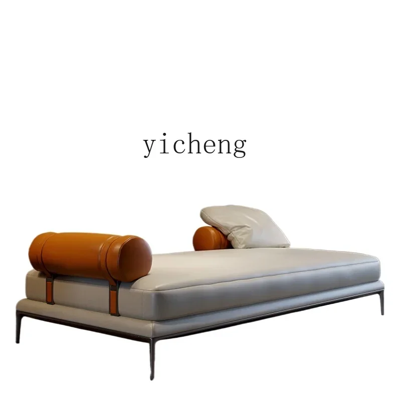 

ZF Light Luxury Leather Sofa First Layer Leather Sofa Small Apartment Chaise Longue