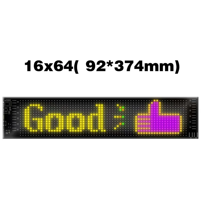 Sinal LED para Carro, Rolagem Sinal LED,Flexível Sinal LED RGB Cor, Bluetooth APP,DIY Design Animações/Texto/Graffiti(12x59,5 centímetros)