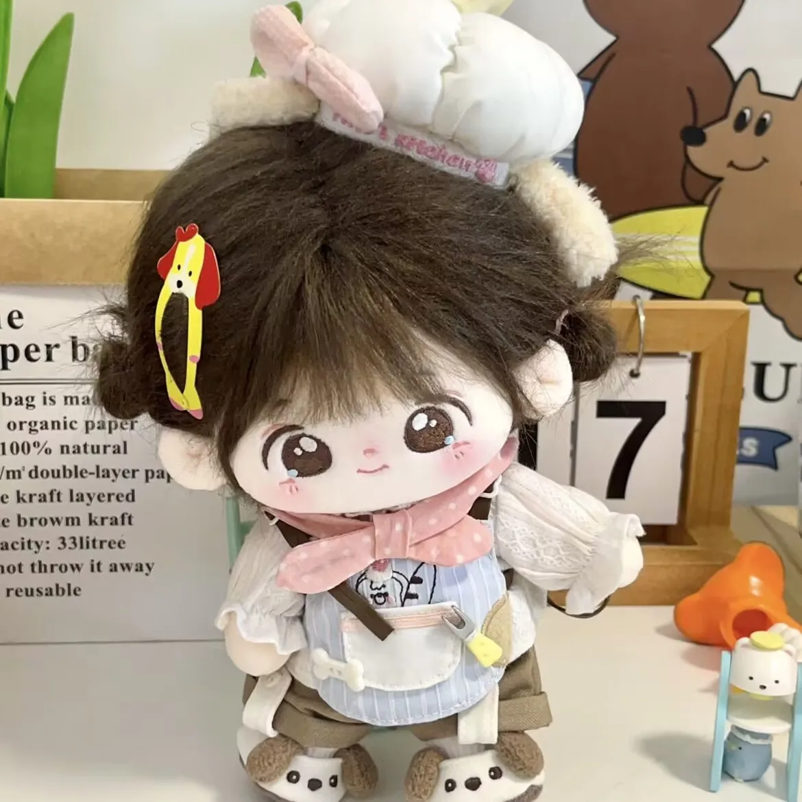 سلسلة مطبخ الدمية القطنية مقاس 20 سم "مطبخ الجرو" و"الأرنب الصغير" مجموعات فساتين الدمية لتغيير الأزياء
