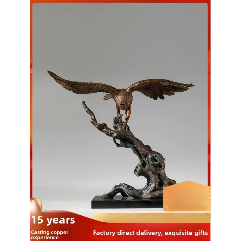 PSY full brass large roc spreading wings eagle ornament, grand plan for offices, company housewarming, high-end gift decoration