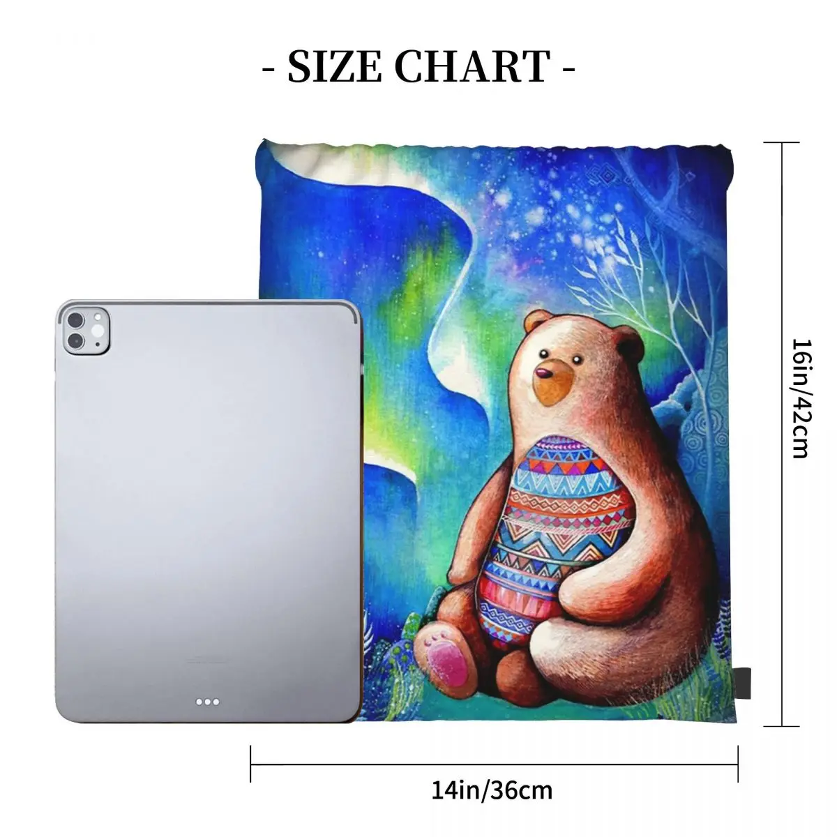 Spirit Bear Backpacks Multi-function Portable Drawstring Bags Sports Bag Book Bags For Travel School