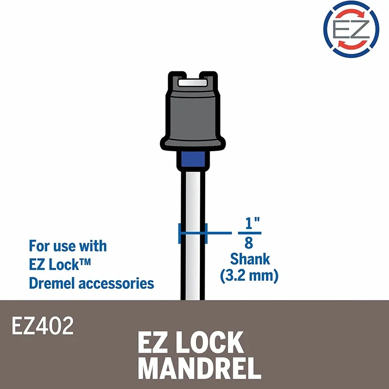 Dremel EZ402 EZ - Lock Mandrel 3.2mm 1/8 Inch Shank Rotary Tool Parts Work With Cutting Grinding Sharpening Rotary Aaccessories