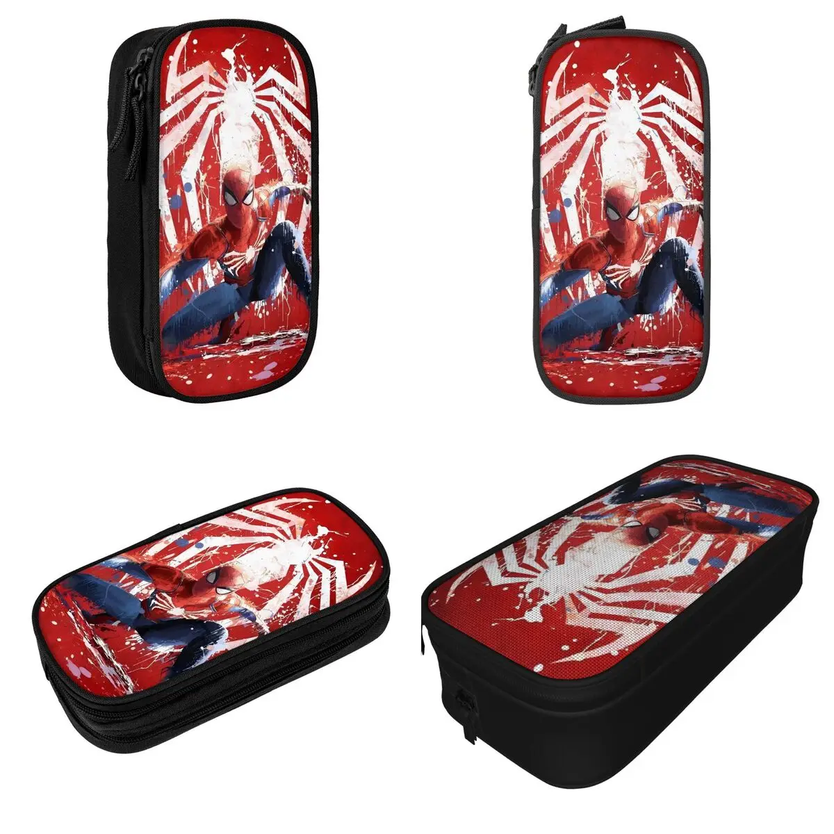 Spider-Man Comic Handsome Cool Pencil Case New Cartoon Anime Pen Box Bag for Student Large Storage Office Zipper Pencilcases