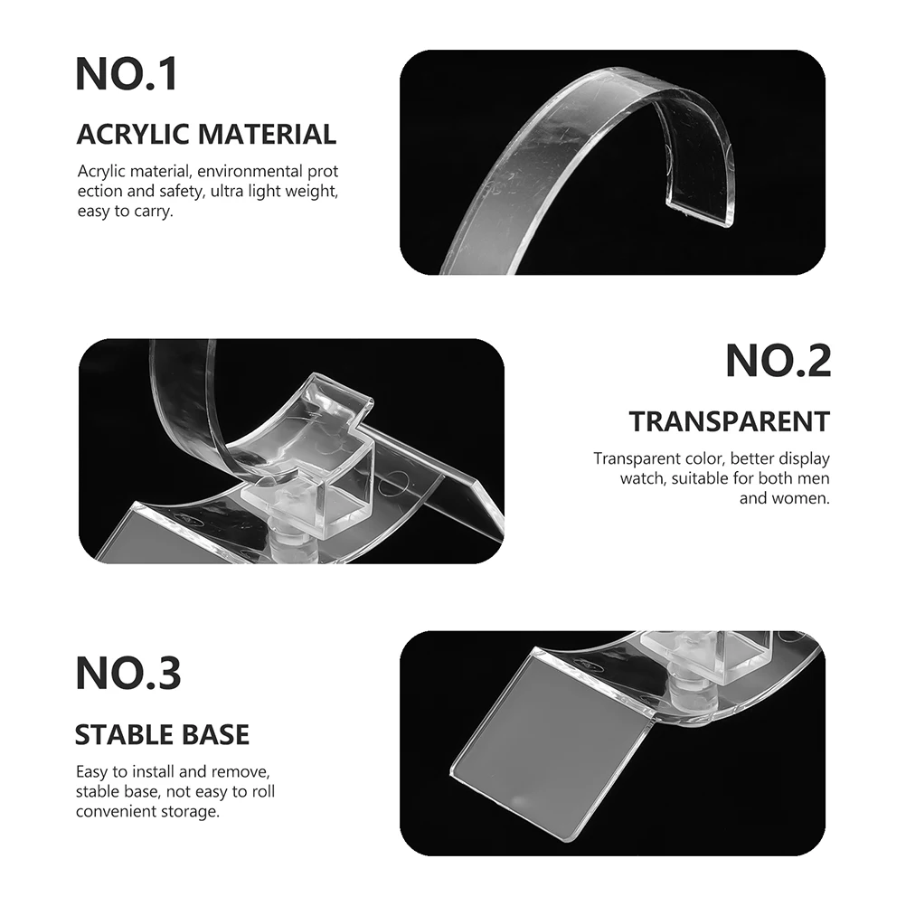 

20 Pcs Acrylic Watch Stand Clear Display Bracelet Automatic Holder Rack Storage Man