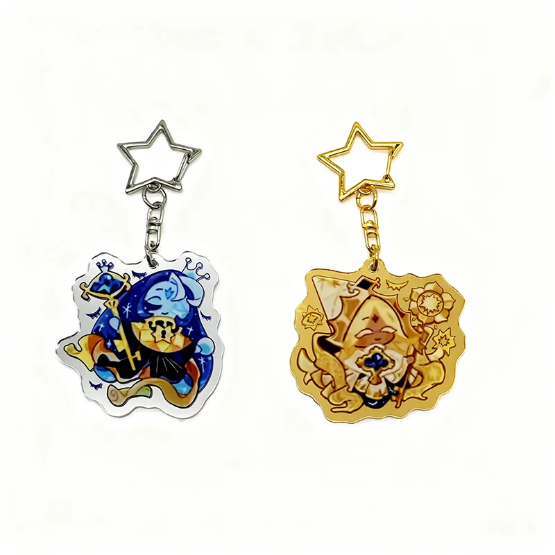 أنيمي كوكي تشغيل المملكة تأثيري مفتاح سلسلة شخصية كرتونية على ظهره قلادة سلسلة مفاتيح مصنوعة من الأكريليك مجوهرات اكسسوارات