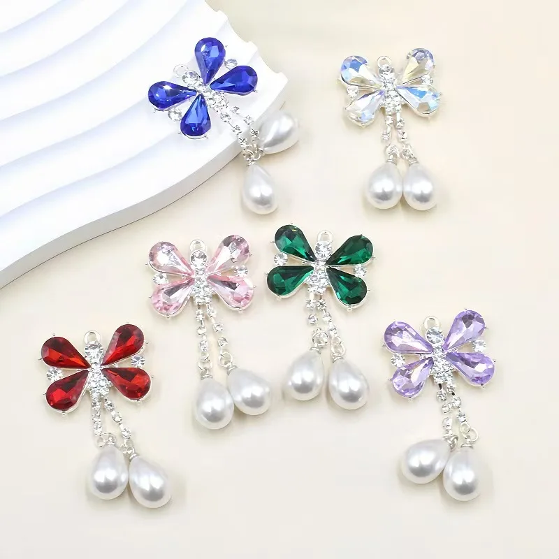 

Новый комплект из 2 предметов из сплава, плоская грудь, игла, стеклянный материал-бабочка, элегантная сумка для сережек «сделай сам», с инкрустацией бриллиантами, фиксированная антибликовая