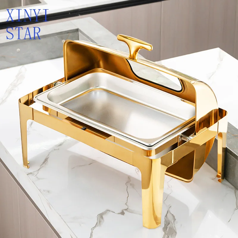 

Thickened stainless steel buffet stove Flap Buffy Square hotel thermal insulation restaurant Breakfast stove Electri
