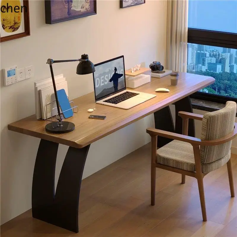 a3 solid wood black writing desk - office, study, and reading table
