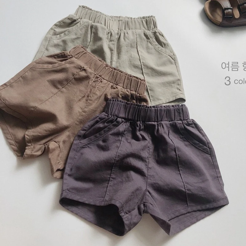 

Children Clothes Baby Boys Girls Trousers Cotton Solid Color 1-6 Yrs Baby Boys Girls Shorts Kids Casual Shorts For Summer